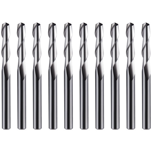 10PCs CNC Router Bits 1/8"CNC Router End Mill Tungsten Steel CNC Engraving Bits Flat Nose 2 Flute Spiral Milling Cutter Tool Set for Engraving Cutting Acrylic Solid Wood MDF(3.175x17x38mm)