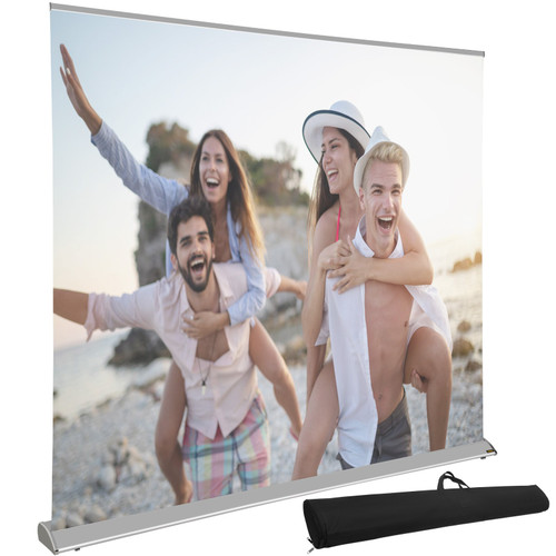 Projector Screen, 110" 16:9 4K/8K Ultra HDR, Pull Up Projector Screen, Portable Floor-Rising Projection Screen, Indoor Outdoor Movie Screen w/ Storage Bag for Home Backyard Theater Office