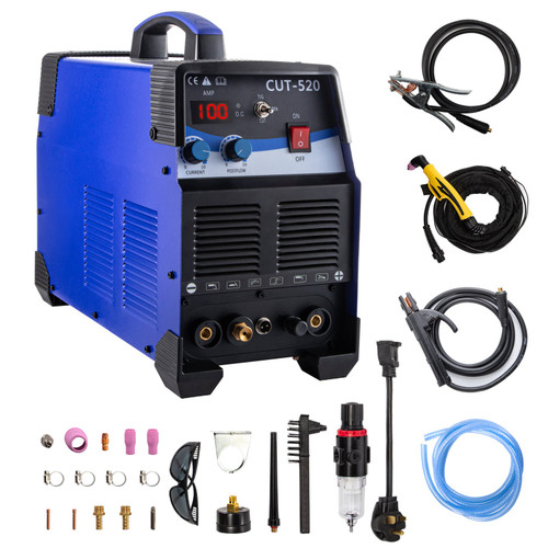 TIG/MMA Plasma Cutter CT520D 3 in 1 Combo Welding Machine Tig Welder 200A Arc Welder 200A Plasma Cutter 50A Non-Touch Pilot Arc Plasma Cutting Machine Dual Voltage 110 220V