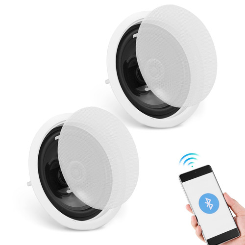 2 PCs 6.5'' Bluetooth in Ceiling Speakers, 150W, Flush Mount Ceiling & in-Wall Speaker System with 8IImpedance 89dB Sensitivity, for Home Kitchen Living Room Bedroom or Covered Outdoor Porches