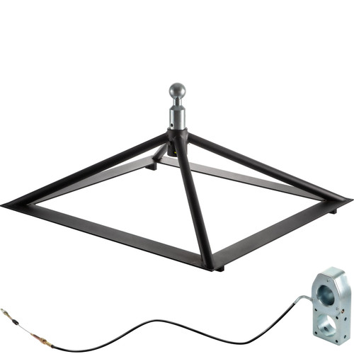 5th Wheel Hitch, Rail Mount, Trailer Hitch Adapter, 14.2" Tall Steel Base, 22046 lbs GTWR, 4409 lbs Tongue Weight, RV Camper Gooseneck Adapter for Most Trucks with Standard Rails
