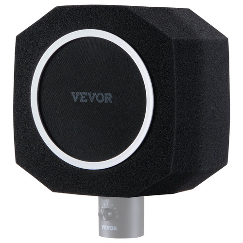 Microphone Isolation Ball, High-Density Acoustic Foam, Windscreen Isolation Shield with Dual-Layered Pop Filter, for I1.57 to 2.36 in Microphones Vocal Isolation Booth Noise Reflection Reduction