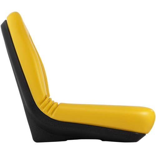 Universal Tractor Seat, 1PC Industrial High Back, Steel Frame Compact Forklift Seat w/Drain Hole, PVC Lawn and Garden Mower Seat Replacement, Compatible with Excavator, Mower, Forklift, Yellow