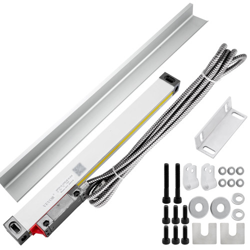 1 Axis Lathe Linear Scale 250mm with Accuracy 0.0002" Optical Length Precision Linear Scale Aluminum Body for Mill Milling Lathe Machine with Accessories (250mm(10"))