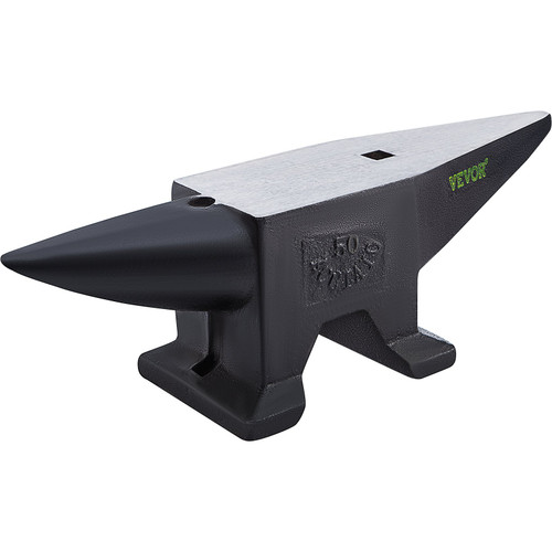 Cast Iron Anvil, 110 Lbs(50kg) Single Horn Anvil with Large Countertop and Stable Base, High Hardness Rugged Round Horn Anvil Blacksmith, for Bending, Shaping