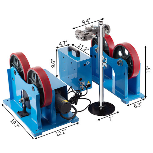 Turning Rolls Linkage Roller 1000 KG/2200 LBS Load Capacity Welding Turning Roll 20-1500mm Welding Positioner 220V Welding Equipment Support
