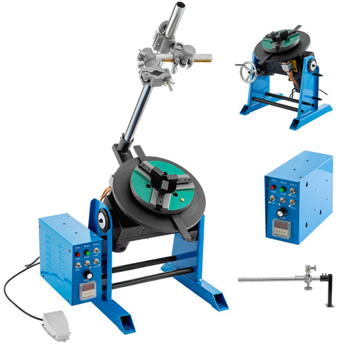 50KG Rotary Welding Positioner Turntable Table 110V 80W Angle 0 to 90° Welding Positioner Positioning Turntable 310mm Diameter Welder Positioner Turntable Machine 200mm Lathe Chuck