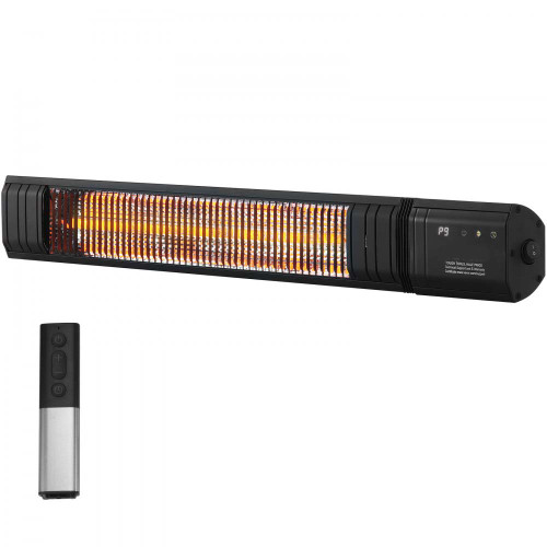 Infrared Heater, 1500W Remote Control Electric Space Infrared Heater, Carbon Infrared Outdoor Heater with 9 Speeds & 24h Timer, for Porch,Patio,Dining Room,Studio,Backyard,Garage, Wall Mount