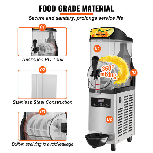 12L / 3.2 Gal Commercial Slushy Machine Margarita Smoothie Frozen Drink