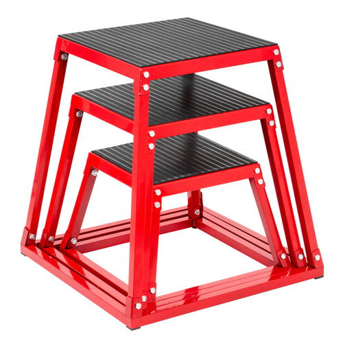 Plyometric Platform Box Fitness Exercise Jump Box Step Plyometric Box Jump for Exercise Fit Training (12/18/24/Red) (18 inch)
