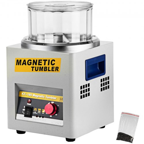 Magnetic Tumbler, Jewelry Polisher 2000 RPM Finisher, 7.3 inch Magnetic Polisher 3.3 LBS Capacity, 1-60 min Time Control for Jewelry (KT185)