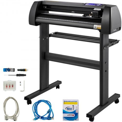 Line Free Vinyl Cutter Machine 870mm Vinyl Printer U-Disk Offline Operation, 34 inch Plotter Printer with Sturdy Floor Stand Vinyl Cutting Machine Adjustable Force Plotter Cutter