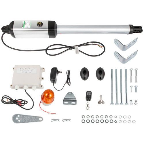 Electric Gate Opener, Single Swing Gate Opener 16mm/s Speed 50W Automatic Gate Openers with Remote Complete Kit Push/Pull-to-Open Up to 551lbs & 16.4ft Door Opener for Chain Link Garage Farm