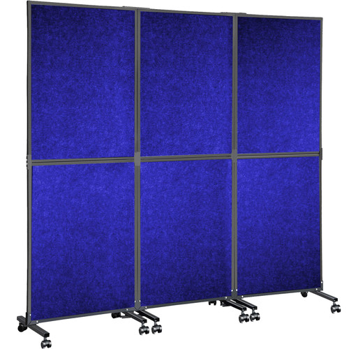 Acoustic Room Divider 72" x 66" Office Partition Panel 3 Pack Office Divider Wall Navy Blue Office Dividers Partition Wall Polyester & 45 Steel Cubicle Wall Reduce Noise and Visual Distractions