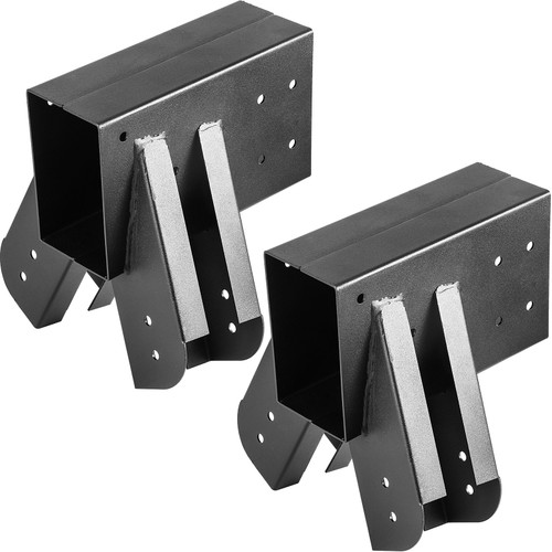 Swing Set Bracket 9.84" Swing Bracket A-Frame Construction Swing Set Hardware Iron Material with Black Powder Coated DIY Swing Set End Bracket Swing Set Kit for 2(4x4") Legs & 1(4x6") beam-2PCS (discontinued - replaced by: 100-61516