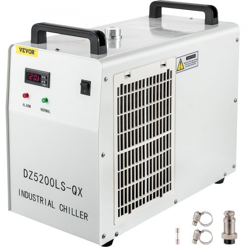 Industriaazl Chiller, CW5200 Industrial Water Chiller, 1700W Cooling Capacity, 6L Capacity Cooling Water, 0.8hp, 4.23gpm, Recirculating Chiller for 130/150W Engraving Machine Cooling Machine