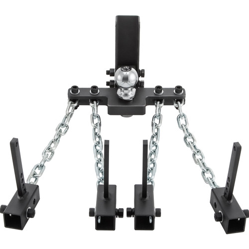 Weight Distribution Hitch, 1000 lb Tongue Capacity Load Leveling Hitch with Sway Control, 2" Ball & 4" Drop/Rise & 4 Chains & Universal Frame Bracket, No-Bounce No-Sway Trailer Towing (Discontinued) See 100-10337