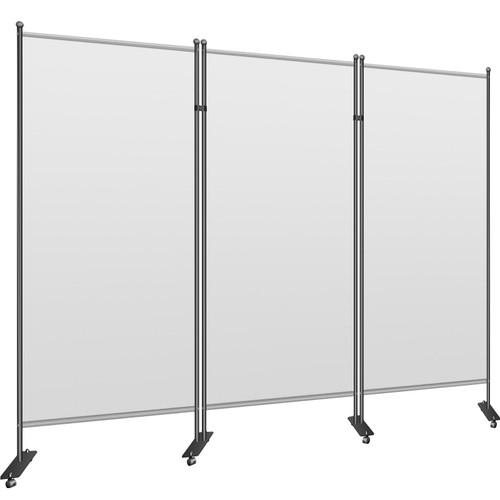 Office Partition 216" W x 14" D x 72" H Room Divider 3-Panel Office Divider Folding Portable Office Wall with Non-See-Through Fabric Room Partition Reddish Brown for Room Office Restaurant