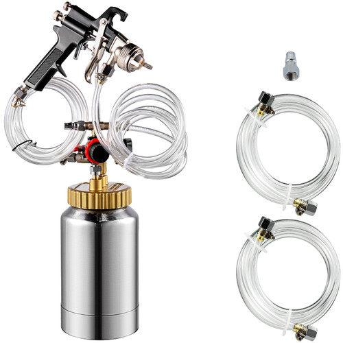 Pressure Pot Tank 2L Pressure Pot Paint Sprayer 2 Quart Paint Pressure Pot 1.8mm Nozzle Paint Tank with Gun and Hose Paint and Body Spray Guns(2L 1.8mm)