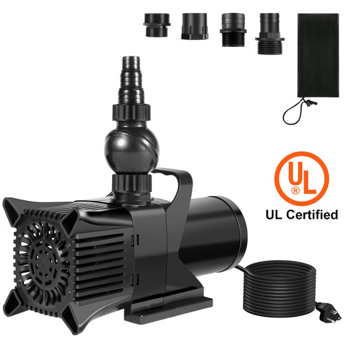 Submersible Water Pump 2100GPH Pond Pump 20FT 180W for Waterfall Fountain