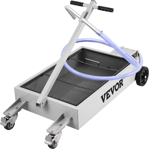 Oil Drain Pan 15 Gallon Oil Drain Tank, 57L Low Profile Oil Drain Pan, Large Capacity Oil Change Pan, Foldable Hand, with Electric Pump, Hose, Swivel Casters for Car, SUV, Trucks Oil Draining