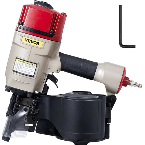 Pneumatic Nail Gun CN80, Professional Coil Nailer Maximum Fastener Length 3-1/5", Siding Nailer with Adjustable PC Magazine Coil Siding Nailer 15 Degree for Wood Working Fast and Hard