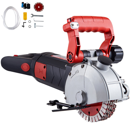 4800W Wall Chaser 42 mm Cutting Width,Wall Groove Cutting Machine 41MM Cutting Depth,Wall Slotting Machine With 8 Saw Blades 5" Diameter 6200r/Min,One-time Forming Dustless