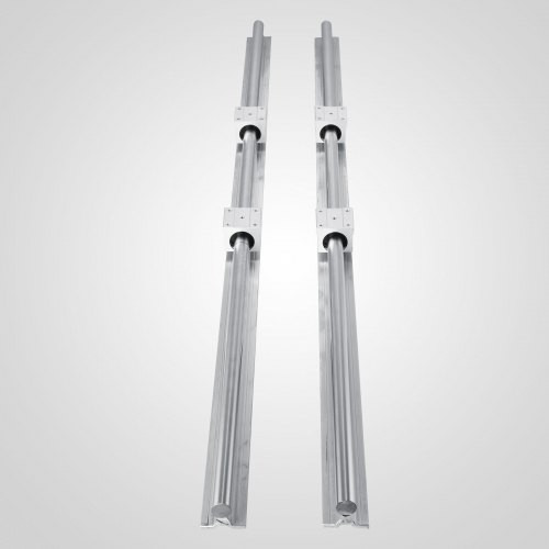 2 Set SBR20-1200mm 20mm Fully Supported Linear Rail Shaft Rod With 4 SBR20UU + SBR16-2000mm Linear Slide Guide 16mm Shaft 2 Rail With 4SBR16UU Bearing Block CNC