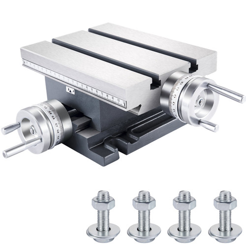 Compound Slide Milling Table, 4-7/10" x 4-3/10" Multifunction Milling Bench Drill, Adjustable X 120 mm Y 108 mm Axis Milling Machine Worktable, Compound Cross Slide Table for Bench Drill Stand