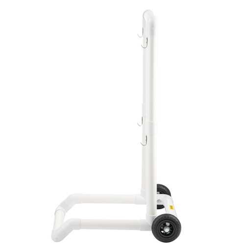 Plastic Recycling Cart, 22.8 x 15.7 In Robust Moving Bin Cart Hook-Type with 2 Wheels, Easy Assembly & Weatherproof, Well-Built Trash Holder for Simple Recycle Bin and Caddy (Single Pack), White (Discontinued)