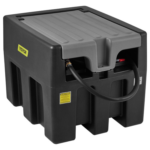 Portable Diesel Tank, 58 Gallon Capacity, Diesel Fuel Tank with 12V Electric Transfer Pump, Polyethylene Diesel Transfer Tank for Easy Fuel Transportation, Black