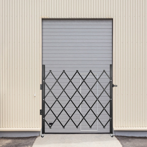 Single Folding Security Gate, 48" H x 37" W Folding Door Gate, Steel Accordion Security Gate, Flexible Expanding Security Gate, 360° Rolling Barricade Gate, Scissor Gate or Door with Padlock