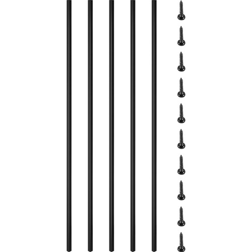 Deck Balusters, 16 Pack Metal Deck Spindles, 44"x0.5" Staircase Baluster with Screws, Iron Deck Railing for Wood and Composite Deck, Stylish Black Baluster for Outdoor Stair Deck Porch