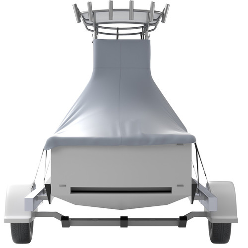 T-Top Boat Cover, Fit for 22'-24' Boat, Heavy Duty 600D Marine Grade Oxford Hard Top Cover, UV Resistant Waterproof Center Console Boat Cover w/ 2 Support Poles and 7 Wind-Proof Straps, Gray
