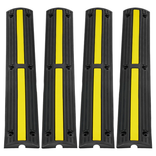 4 PCs 39'' Cable Protector Ramp 18000 lbs Speed Bump Floor Cable Protector