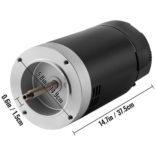 Pool Motor,1 HP, 3467 RPM, 1 Speed, 230/115 Volts, 7.25/14.38 Amps, 1.5 Service Factor, 56J Frame, PSC, ODP Enclosure, C-Face Pool Motor, Swimming Pool Pump Motor, Replacement Pool Motor Kit