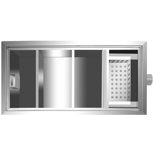25LB Commercial Grease Trap, 13GPM Commercial Grease Interceptor, Stainless Steel Grease Trap w/Top & Side Inlet, Under Sink Grease Trap for Restaurant Factory Home Kitchen