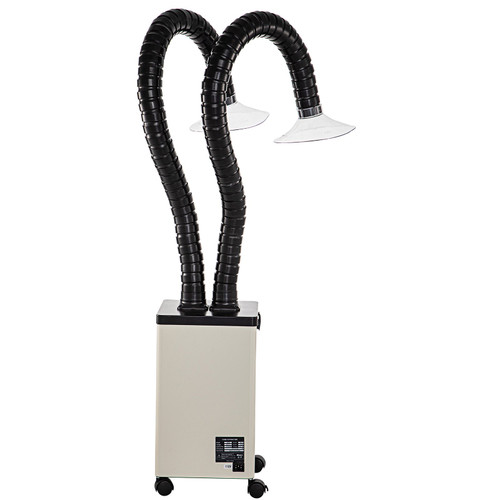 Solder Fume Extractor, 150W 165 CFM Smoke Absorber, 3-Stage Filters 3 Speed with Two Hoses for Soldering, Laser Engraving and DIY Welding
