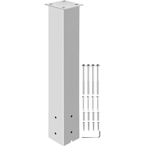 Mailbox Post, 27" High Mailbox Stand, White Powder-Coated Mail Box Post Kit, Q235 Steel Post Stand Surface Mount Post for Sidewalk and Street Curbside, Universal Mail Post for Outdoor Mailbox