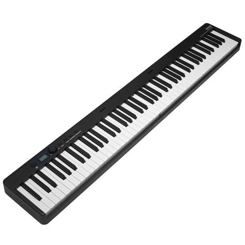 88 Key Folding Keyboard Piano Portable Foldable Piano Bluetooth MIDI Black