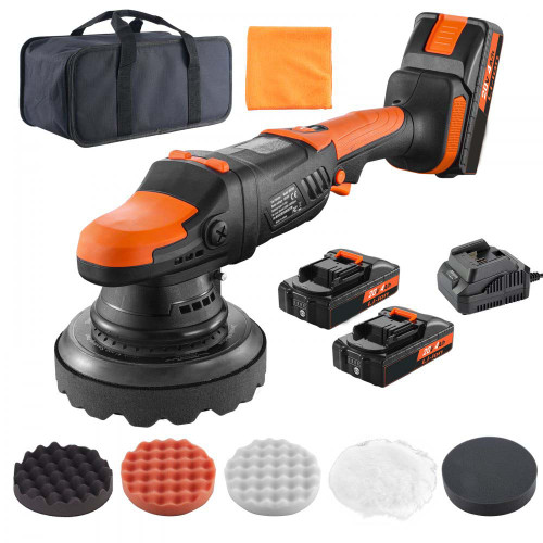 20V Cordless Buffer Polisher 6" Brushless Polisher with 2PCS 4.0Ah Battery