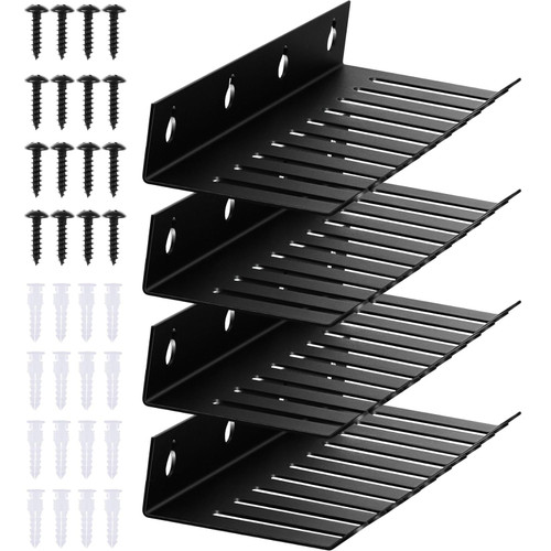 4 Pcs Wall Mount Cable Hanger with 10 Cable Slots Cable Rack Organizer Wall for Wires Management 0.32" Slots Width Cord Hanger for Home Electronic Cord Organize