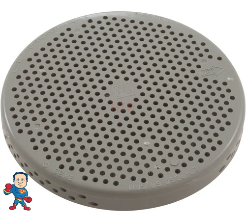 Waterway Gray Threaded Drain Cover 3-1/2″ Lo-Pro Snap Catch 64 GPM