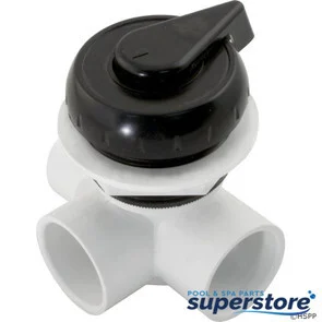 Waterway Plastics | Diverter Valve, Waterway, 1″, Top Access, Horizontal, Black | 600-4331 | 806105102317