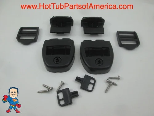 Watkins Style Cover Latch Strap Kit (2) w/ Keys – Hot Spring Caldera Compatible Repair Set