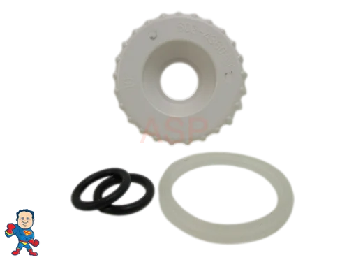 White 1 Inch Waterfall Diverter Valve Cap with O-Ring Kit – 602-4360 Replacement Part