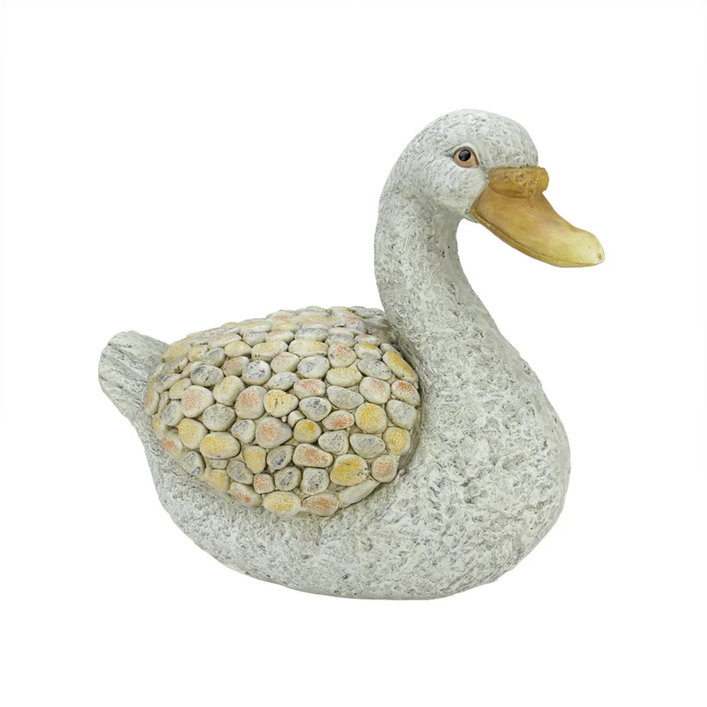 15.75″ Weathered Gray and Brown Stone-Inspired Duck Outdoor Patio Garden Statue